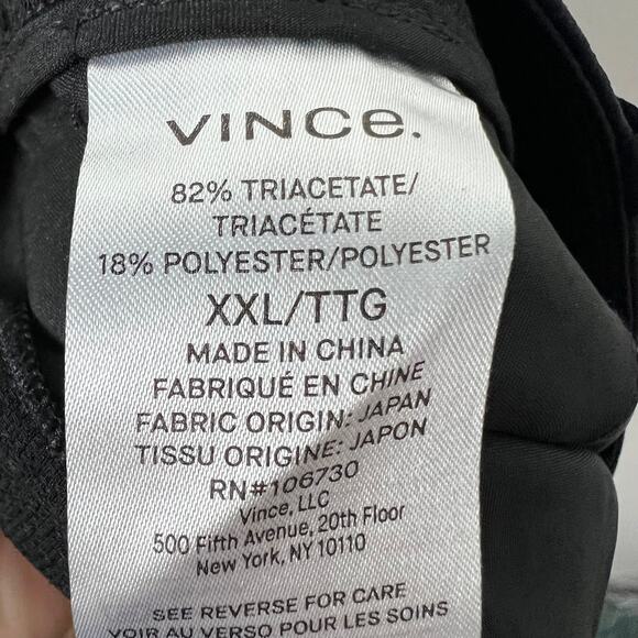 VINCE Black Crepe Wide Leg Pants Pull-On Trousers Pockets Flowy Sz XXL - Picture 8 of 11